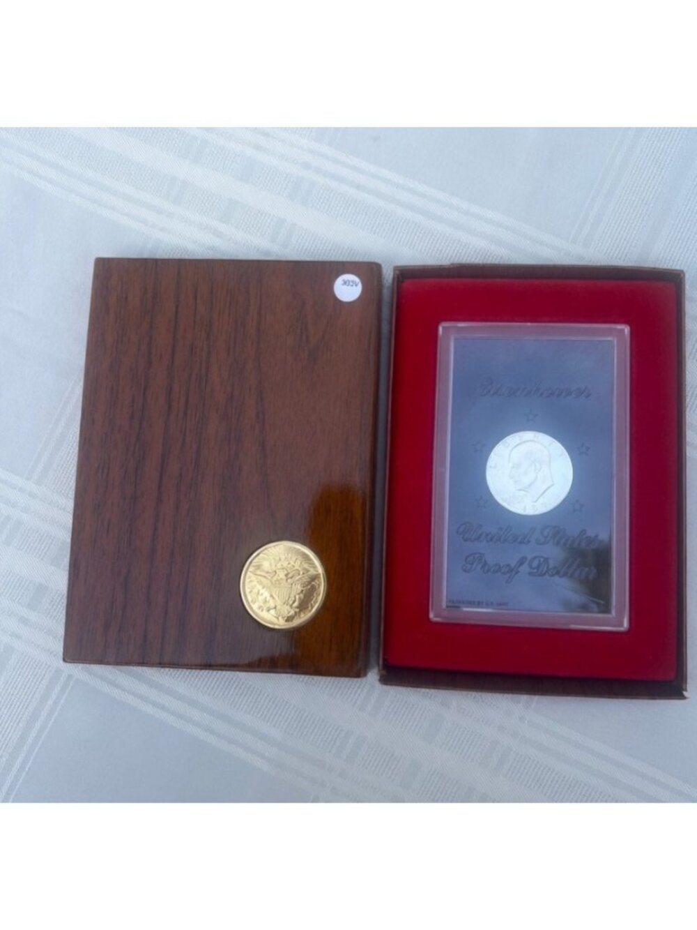 United States Eisenhower Proof Dollar 1971 Coin In Government Issue Brown Box